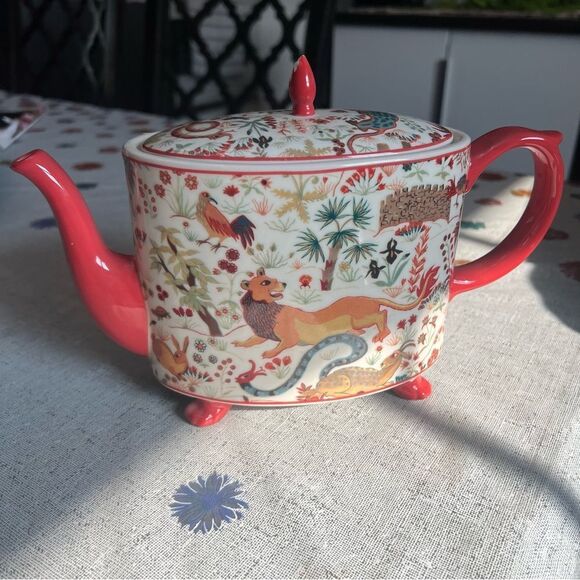ANTHROPOLOGIE House of Hackney Trematonia Teapot Lion Menagerie Stoneware FLAW - Picture 5 of 12